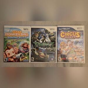 CIB Nintendo Wii TMNT Circus Monkeyball Lot 3 Working